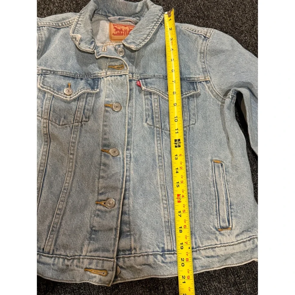 VTG Levi Strauss Denim Jacket‎ Light Wash Trucker Jean Coat Girls Large Girls